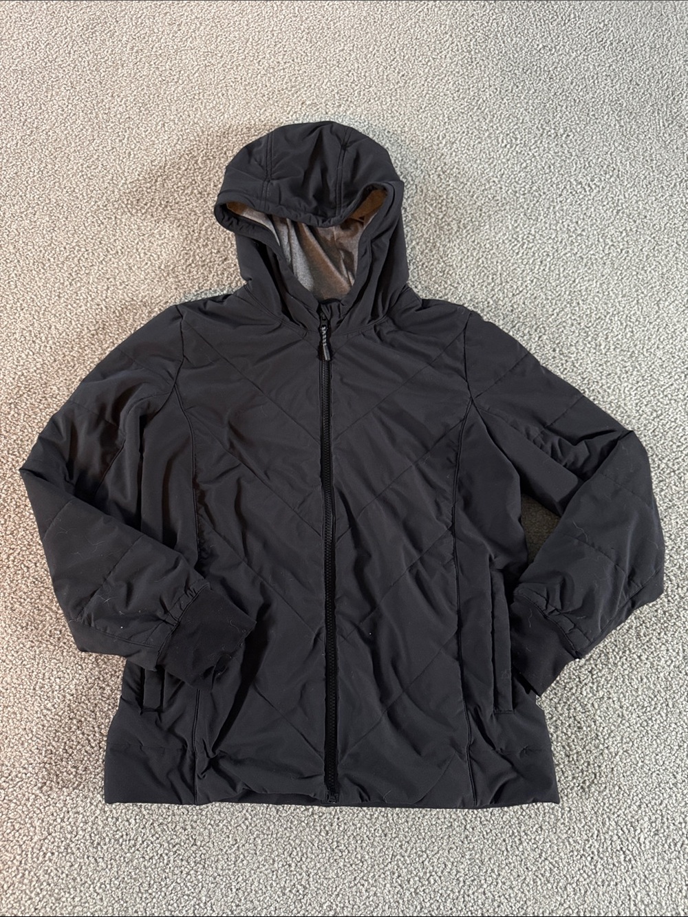 Athleta Quilted Hooded Puffer Jacket - Black